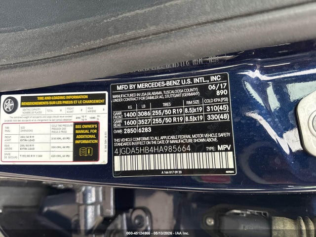 Продаж на аукціоні авто 2017 Mercedes-benz Gle 350 4matic, vin: 4JGDA5HB4HA985664, номер лоту: 45124866