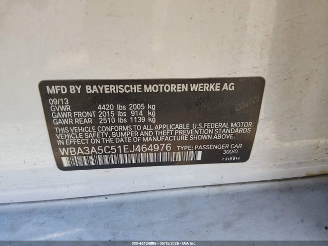 Aukcja sprzedaży 2014 Bmw 328i, vin: WBA3A5C51EJ464976, numer aukcji: 45124885