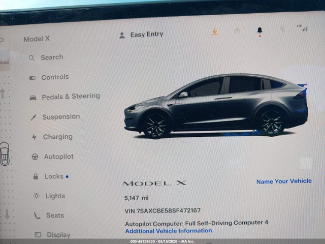 Aukcja sprzedaży 2025 Tesla Model X Long Range, vin: 7SAXCBE58SF472167, numer aukcji: 45124890