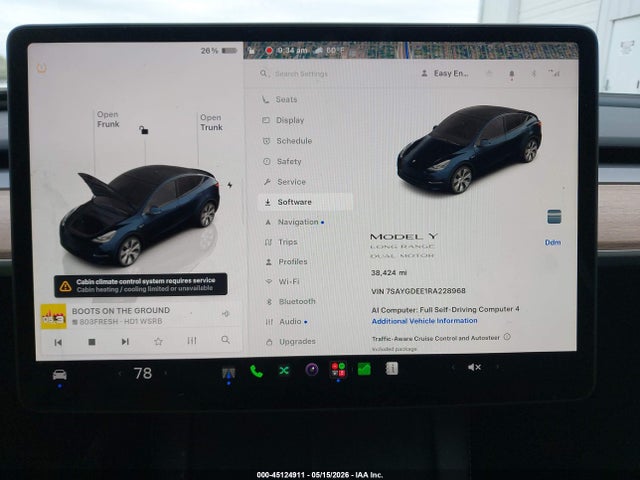 45124911 :رقم المزاد ، 7SAYGDEE1RA228968 vin ، 2024 Tesla Model Y Long Range Dual Motor All-wheel Drive مزاد بيع