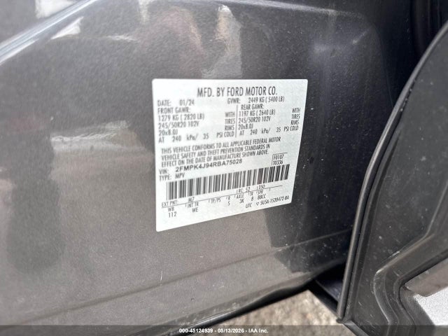 Aukcja sprzedaży 2024 Ford Edge St-line, vin: 2FMPK4J94RBA75028, numer aukcji: 45124939