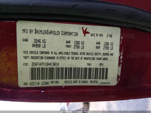Продажа на аукционе авто 2006 Dodge Magnum, vin: 2D4FV47V16H413010, номер лота: 45125163