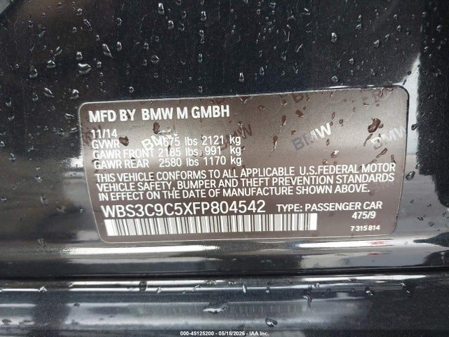 BMW M3 2015 WBS3C9C5XFP804542 Image 9