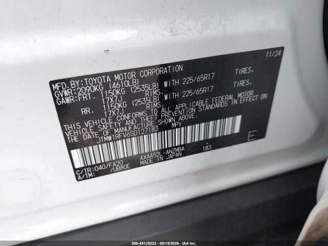 Toyota Rav4 Xle 2025 JTMW1RFV6SD127183 Image 9