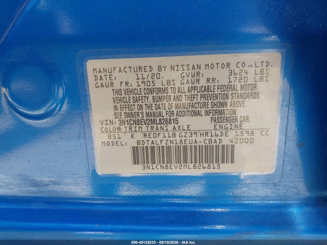 Nissan Versa Sv Xtronic Cvt 2021 3N1CN8EV2ML826815 Image 9