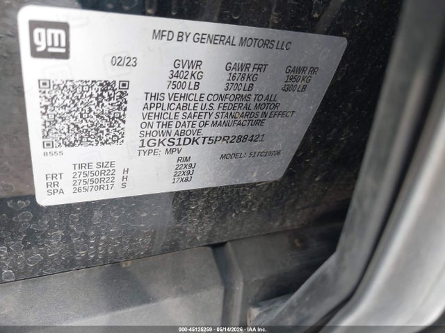 Aukcja sprzedaży 2023 Gmc Yukon 2wd Denali, vin: 1GKS1DKT5PR288421, numer aukcji: 45125259