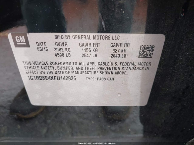 Chevrolet Volt 2015 1G1RD6E4XFU142926 Image 9