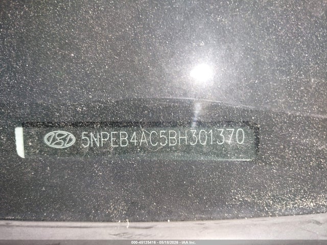 45125416 :رقم المزاد ، 5NPEB4AC5BH301370 vin ، 2011 Hyundai Sonata Gls مزاد بيع