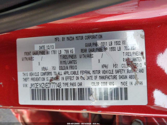 Продажа на аукционе авто 2014 Mazda Mazda2 Sport, vin: JM1DE1KZXE0177148, номер лота: 45125485