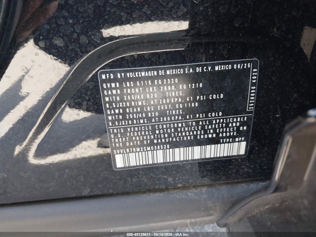 Aukcja sprzedaży 2025 Volkswagen Tiguan 2.0t Sel R-line, vin: 3VVLR7RM2SM038526, numer aukcji: 45125631