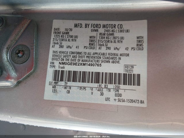 Ford Transit Connect Xl Passenger 2021 NM0GE9E2XM1490765 Image 9