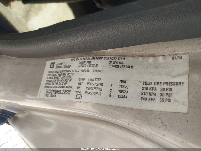 Продажа на аукционе авто 2005 Gmc Canyon Sle, vin: 1GTDS196658122640, номер лота: 45125971