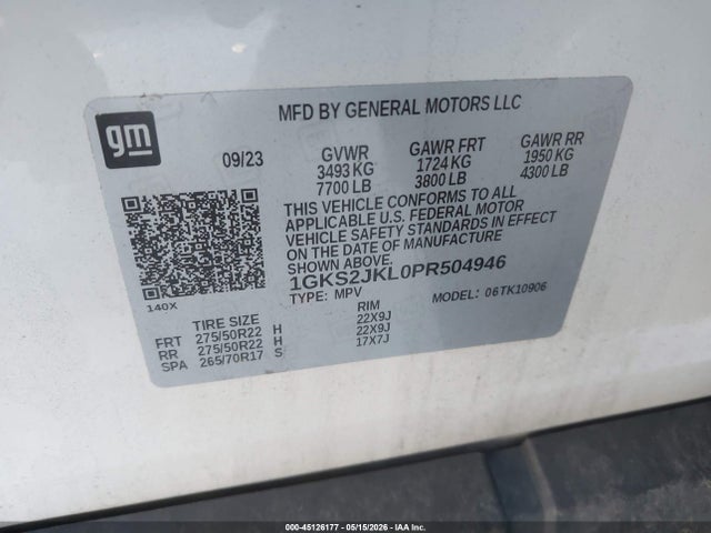 1GKS2JKL0PR504946 GMC YUKON XL