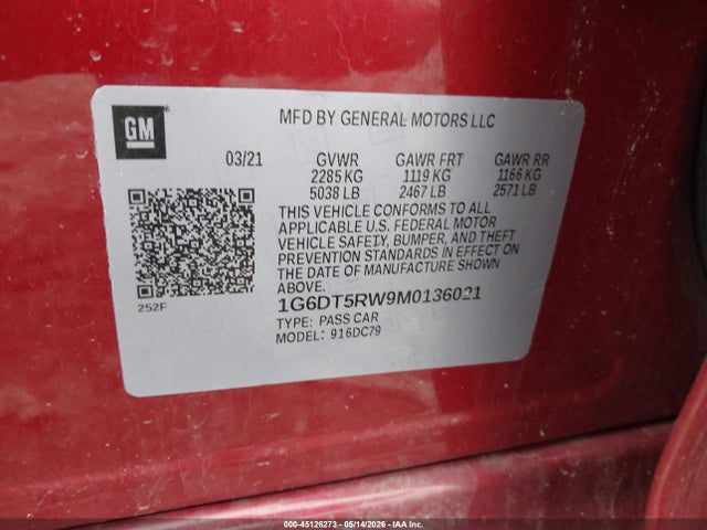 Продаж на аукціоні авто 2021 Cadillac Ct5 Premium Luxury, vin: 1G6DT5RW9M0136021, номер лоту: 45126273