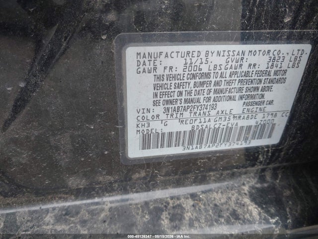 3N1AB7AP2FY374193 Nissan SENTRA S