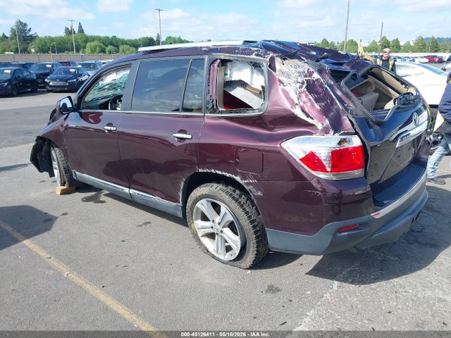 2013 Toyota Highlander Limited V6 მანქანა იყიდება აუქციონზე, vin: 5TDDK3EHXDS273560, აუქციონის ნომერი: 45126411