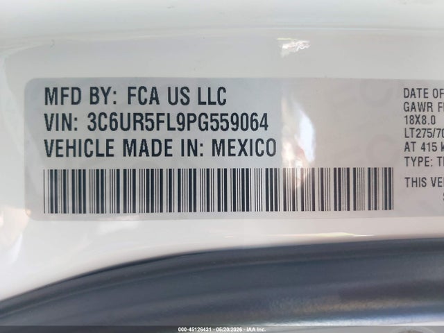 3C6UR5FL9PG559064 RAM 2500 Laramie 4x4 6&#039;4 Box