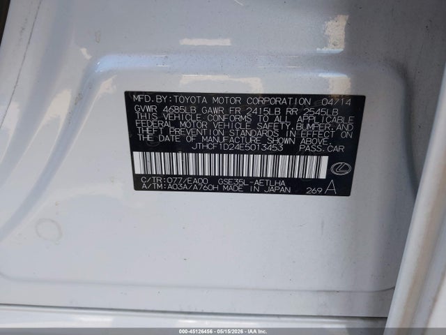 Продажа на аукционе авто 2014 Lexus Is 250, vin: JTHCF1D24E5013453, номер лота: 45126456
