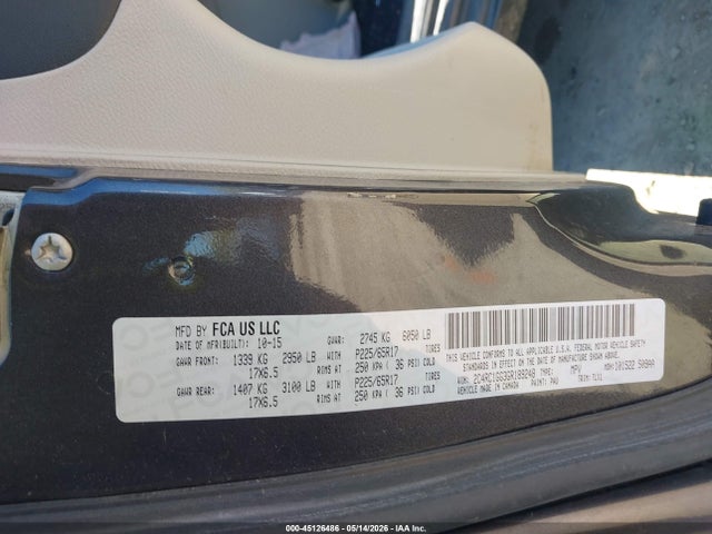 45126486 :رقم المزاد ، 2C4RC1GG3GR189248 vin ، 2016 Chrysler Town & Country Limited Platinum مزاد بيع