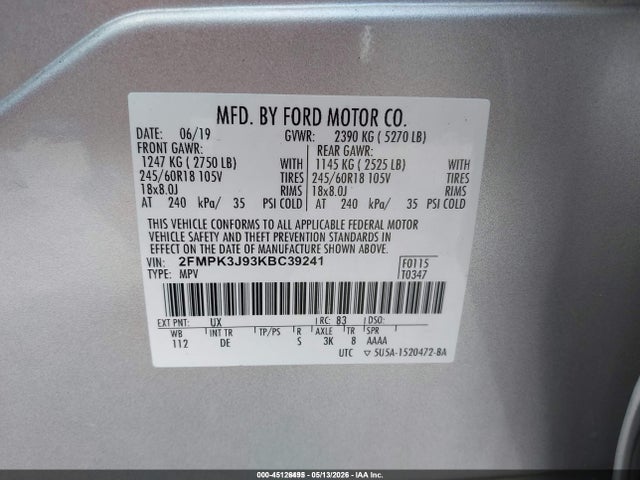 2FMPK3J93KBC39241 Ford EDGE SEL
