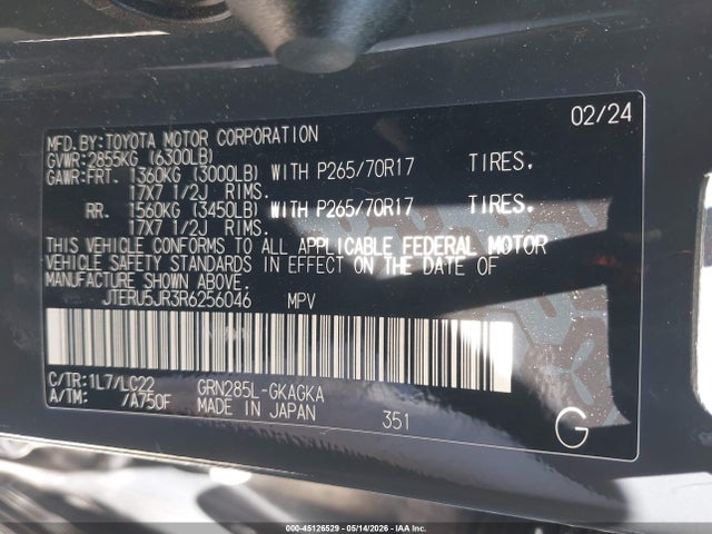 JTERU5JR3R6256046 Toyota 4runner Trd Off Road Premium