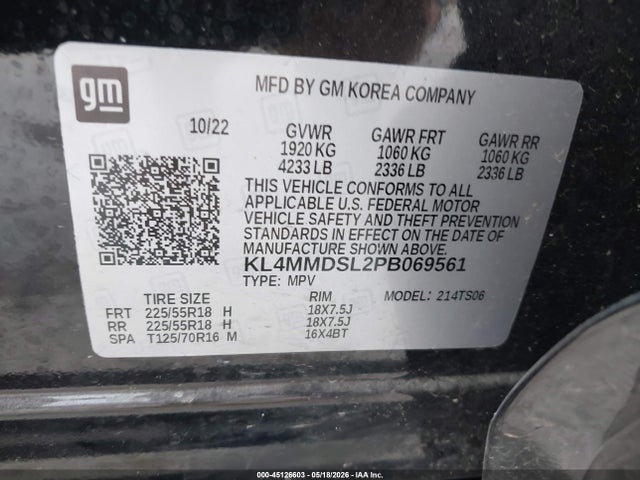 Aukcja sprzedaży 2023 Buick Encore Gx Select Fwd, vin: KL4MMDSL2PB069561, numer aukcji: 45126603