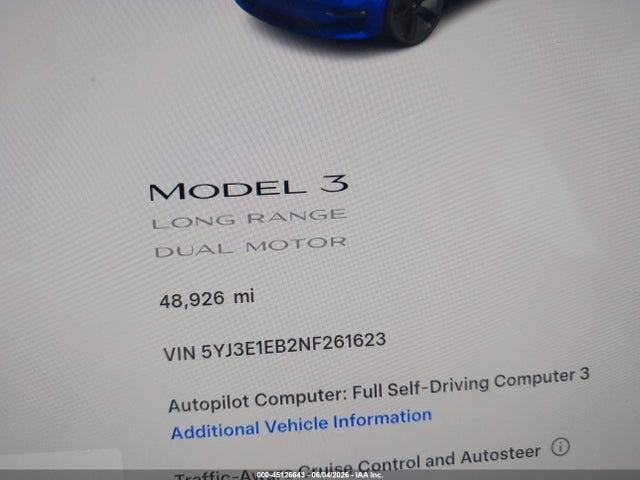 Tesla Model 3 Long Range Dual Motor All-wheel Drive 2022 5YJ3E1EB2NF261623 Image 16