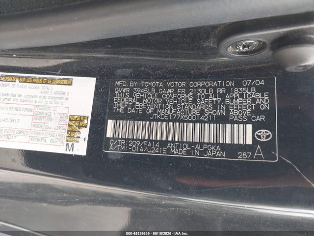 45126649 :رقم المزاد ، JTKDE177X50014211 vin ، 2005 Scion Tc مزاد بيع