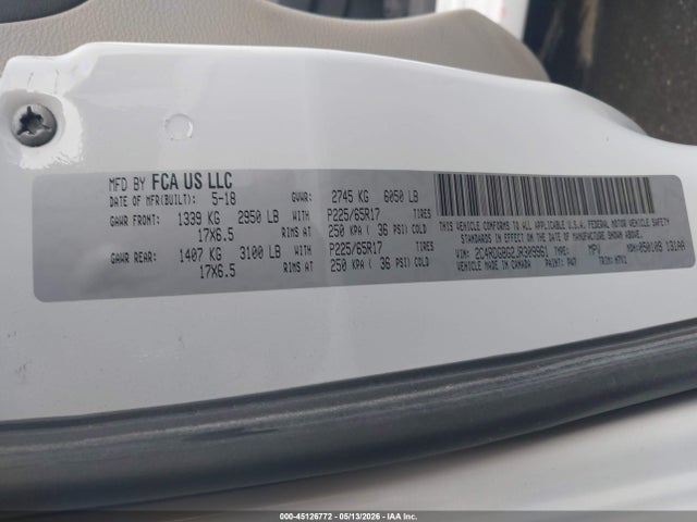 Dodge Grand Caravan Se 2018 2C4RDGBG2JR309961 Image 9