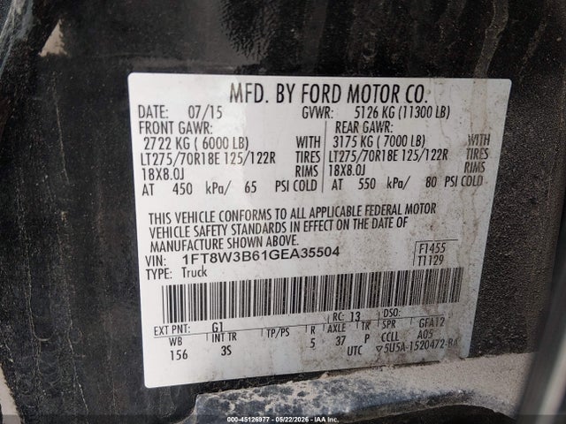 Aukcja sprzedaży 2016 Ford F-350 Xlt, vin: 1FT8W3B61GEA35504, numer aukcji: 45126977