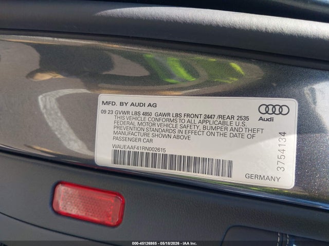 WAUEAAF41RN002615 Audi A4 Premium Plus 45 Tfsi S Line Quattro S Tronic
