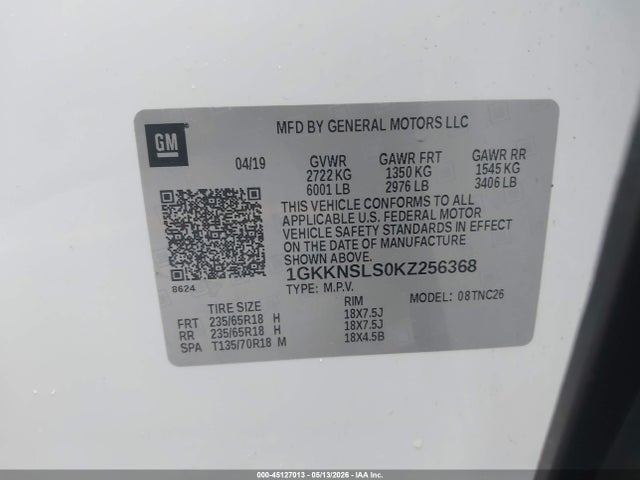 1GKKNSLS0KZ256368 GMC Acadia Sle-2