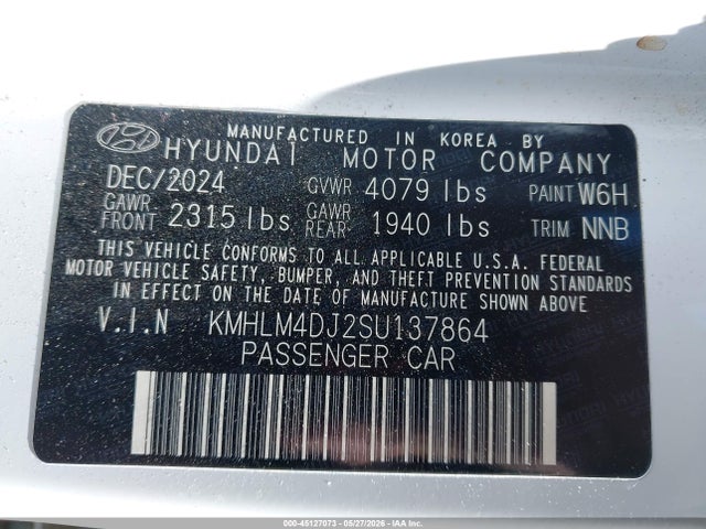 KMHLM4DJ2SU137864 Hyundai Elantra Hybrid Blue