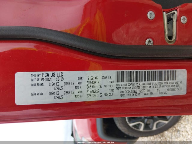 2020 Jeep Compass Trailhawk 4x4 მანქანა იყიდება აუქციონზე, vin: 3C4NJDDB5LT160887, აუქციონის ნომერი: 45127075