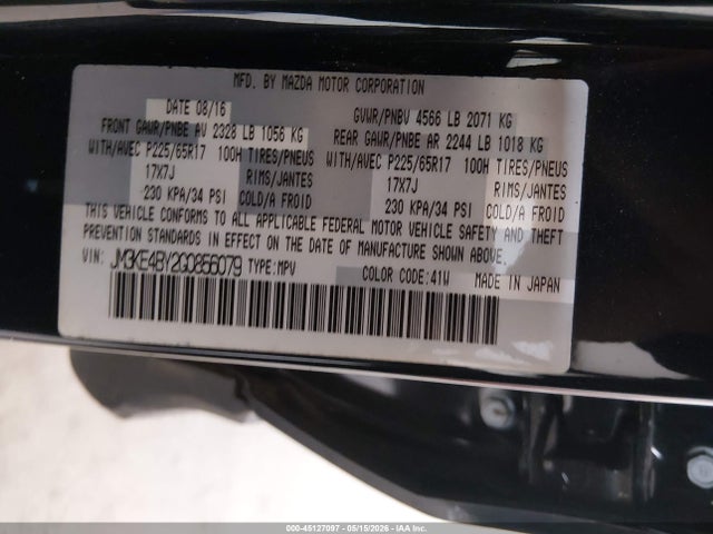 Продажа на аукционе авто 2016 Mazda Cx-5 Sport, vin: JM3KE4BY2G0856079, номер лота: 45127097