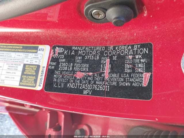 Продаж на аукціоні авто 2013 Kia Soul, vin: KNDJT2A51D7626011, номер лоту: 45127107