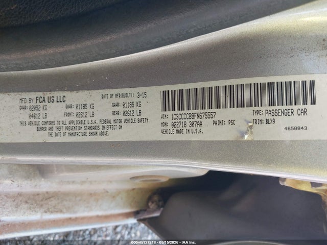 Aukcja sprzedaży 2015 Chrysler 200 C, vin: 1C3CCCCB9FN675557, numer aukcji: 45127218