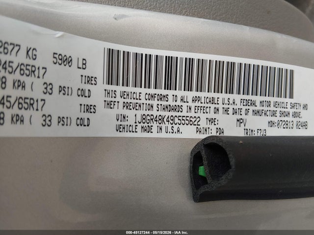 Продаж на аукціоні авто 2009 Jeep Grand Cherokee Laredo, vin: 1J8GR48K49C555622, номер лоту: 45127244