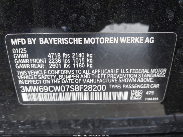 3MW69CW07S8F28200 BMW 330I