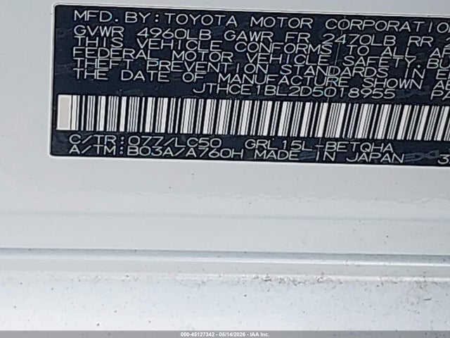 Продаж на аукціоні авто 2013 Lexus Gs 350, vin: JTHCE1BL2D5018955, номер лоту: 45127342
