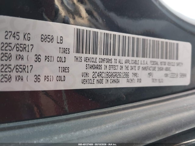 Aukcja sprzedaży 2016 Chrysler Town & Country Touring, vin: 2C4RC1BG0GR261286, numer aukcji: 45127409