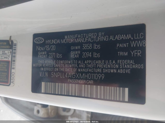 Hyundai ELANTRA SE 2021 5NPLL4AGXMH011099 Image 9