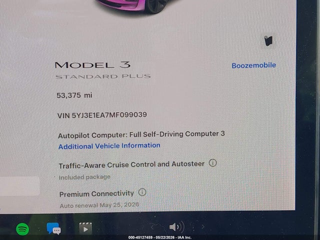 2021 Tesla Model 3 Standard Range Plus Rear-wheel Drive მანქანა იყიდება აუქციონზე, vin: 5YJ3E1EA7MF099039, აუქციონის ნომერი: 45127459