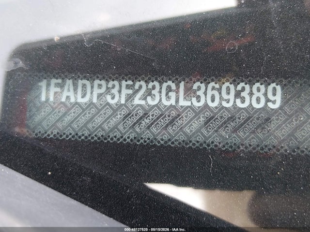 45127520 :رقم المزاد ، 1FADP3F23GL369389 vin ، 2016 Ford Focus Se مزاد بيع