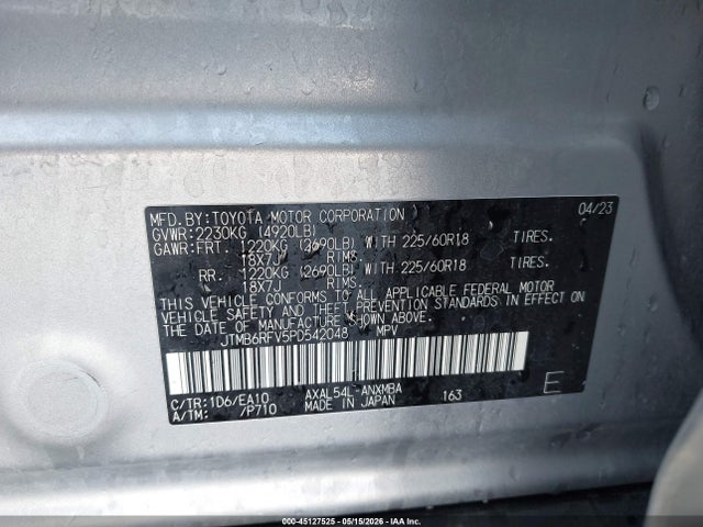 Aukcja sprzedaży 2023 Toyota Rav4 Hybrid Xle Premium, vin: JTMB6RFV5PD542048, numer aukcji: 45127525