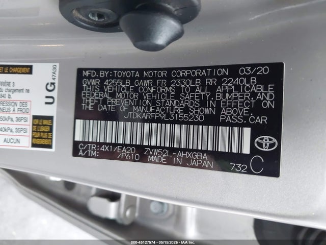 JTDKARFP9L3155230 Toyota Prius Prime Xle
