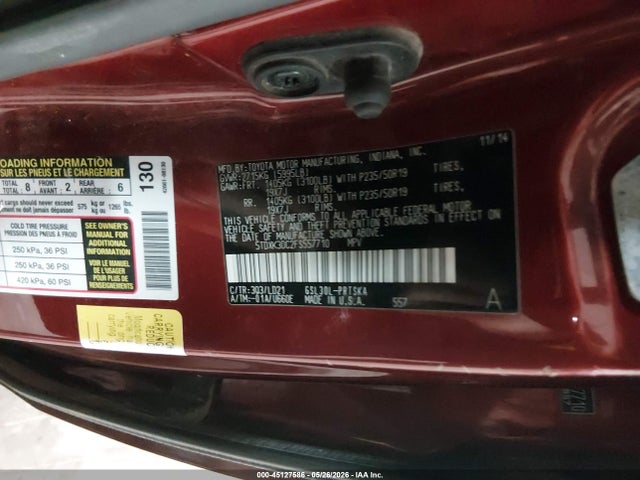 Aukcja sprzedaży 2015 Toyota Sienna Se Premium 8 Passenger, vin: 5TDXK3DC2FS557710, numer aukcji: 45127586