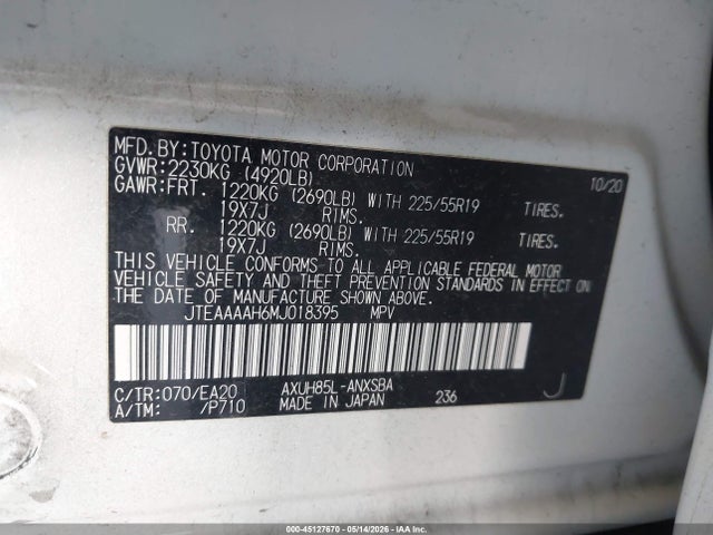 Toyota Venza Limited 2021 JTEAAAAH6MJ018395 Image 9