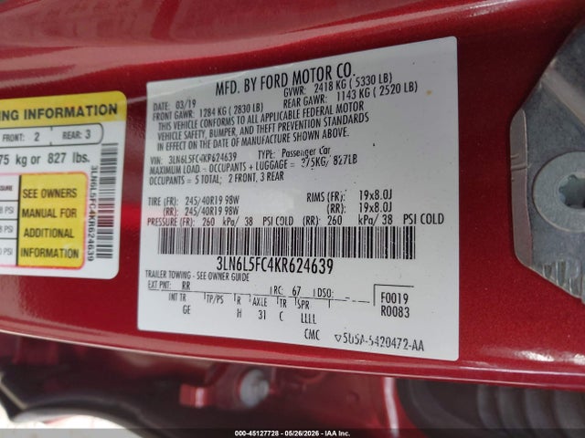 Lincoln Mkz Reserve Ii 2019 3LN6L5FC4KR624639 Image 9