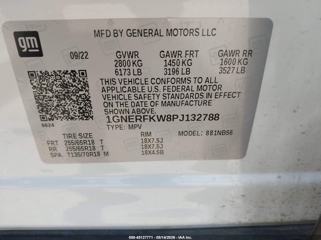45127771 :رقم المزاد ، 1GNERFKW8PJ132788 vin ، 2023 Chevrolet Traverse Fwd Ls مزاد بيع